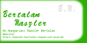 bertalan maszler business card